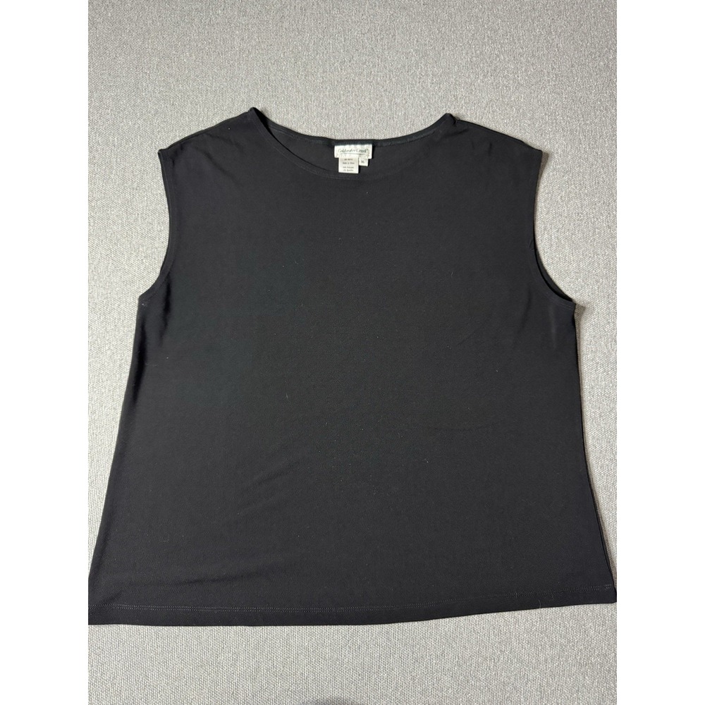 Coldwater Creek Women's Black Sleeveless Blouse Size XL Classic